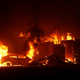 Un restaurante de KFC ardiendo el 8 de noviembre de 2018 en Paradise, California
